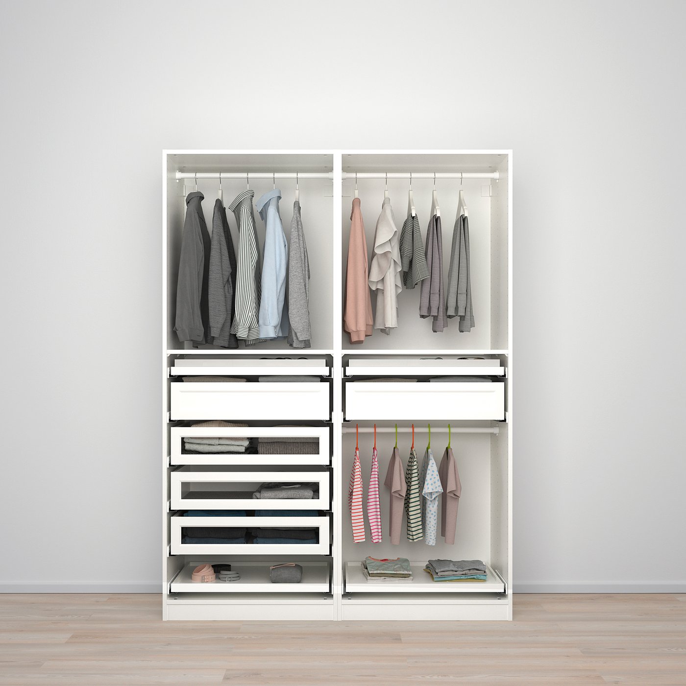 PAX wardrobe combination, white, 150x58x201 cm - IKEA