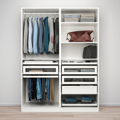PAX Wardrobe combination, white, 150x58x201 cm