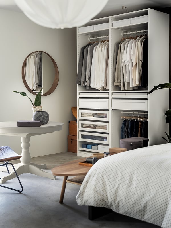 PAX Wardrobe combination, white, 150x58x201 cm