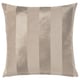 PIPRANKA beige cushion, striped matte and shiny fabric, square with zip.