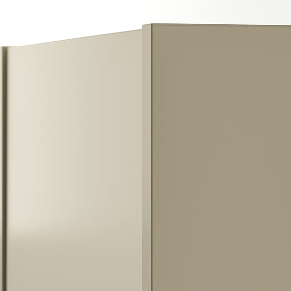 PLÖJKER Bedside table, grey-beige, 41x41x50 cm