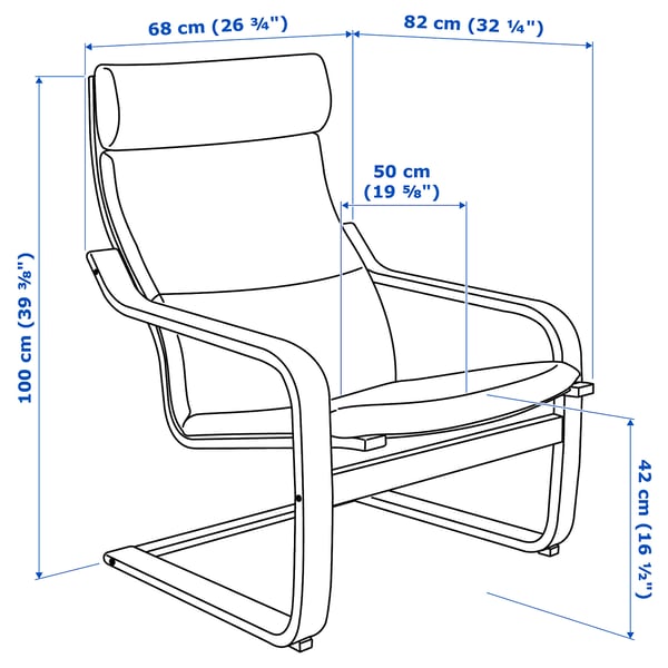 POÄNG Armchair and footstool, birch veneer/Glose eggshell