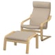 POÄNG Armchair and footstool, oak/Kelinge beige