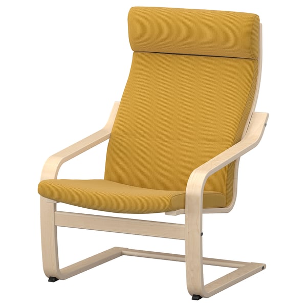 POÄNG Armchair, birch veneer/Kelinge dark yellow