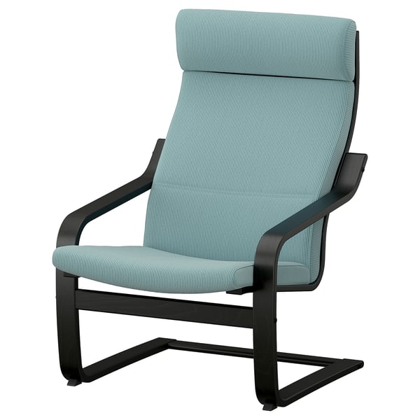 POÄNG Armchair, black/Kelinge grey-blue