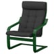 POÄNG Armchair, dark green/Gunnared dark grey
