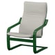 POÄNG Armchair, dark green/Knisa light beige