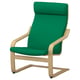 POÄNG Armchair, oak/Vissle deep green