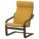 POÄNG Armchair, walnut effect/Kelinge dark yellow