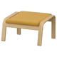 POÄNG Footstool, oak/Kelinge dark yellow
