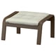 POÄNG Footstool, walnut effect/Gunnared beige