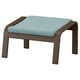 POÄNG Footstool, walnut effect/Kelinge grey-blue