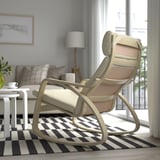 POÄNG Rocking-chair, birch veneer/Glose eggshell