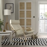 POÄNG Rocking-chair, birch veneer/Glose eggshell