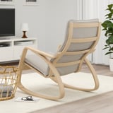 POÄNG Rocking-chair, white stained oak veneer/Knisa light beige