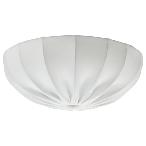 White REGNSKUR ceiling lamp with dome-shaped textile shade.