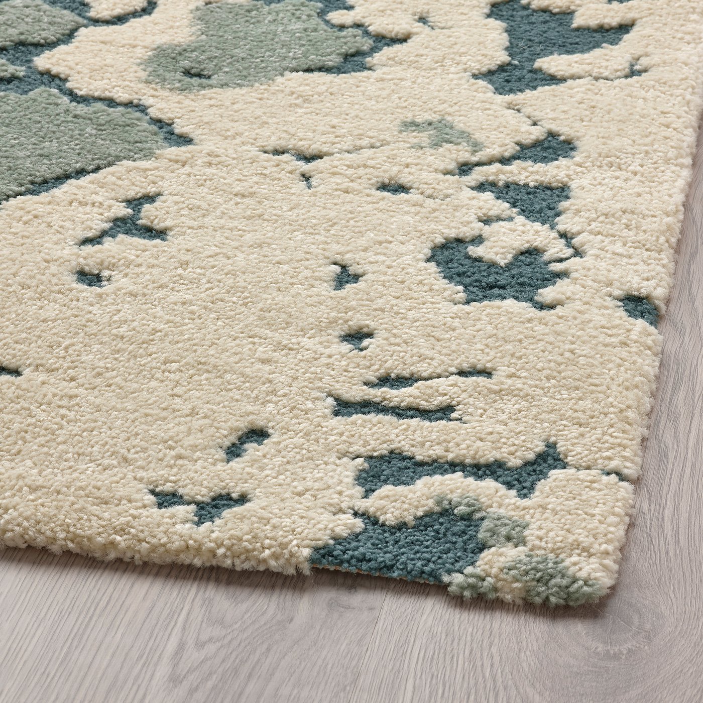 RINGKLOCKA rug, low pile, green/off-white, 160x230 cm - IKEA