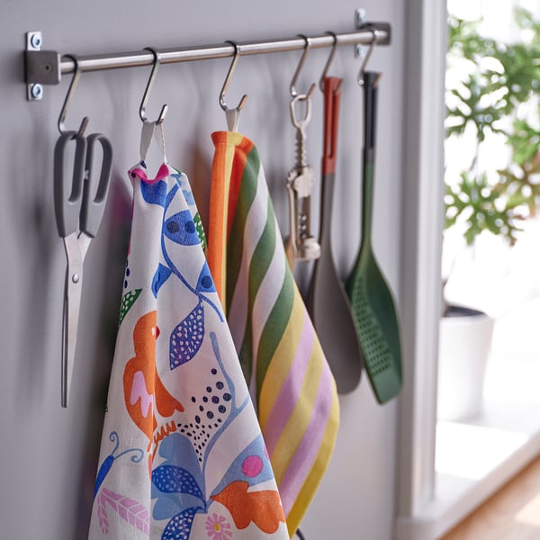 RINNIG Tea towel, multicolour patterned, 45x60 cm