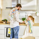 RINNIG Tea towel, multicolour patterned, 45x60 cm