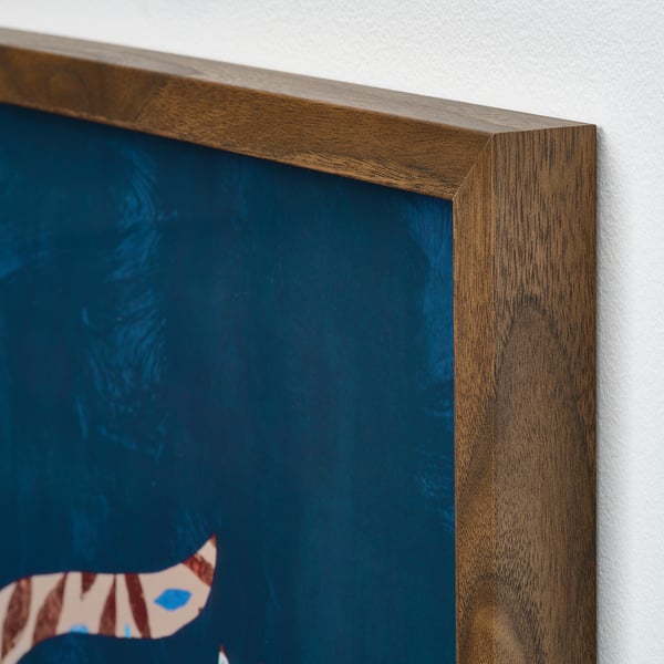 RÖDALM Frame with poster, leaf cat, 50x70 cm