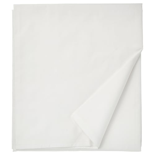 RÖNNVECKMAL white cotton percale sheets, crisp & cool, high thread count, pure cotton.