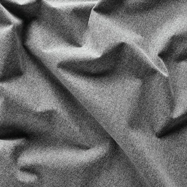 ROSENMANDEL Block-out curtains, 1 pair, grey/with heading tape, 135x300 cm