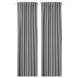ROSENMANDEL Block-out curtains, 1 pair, grey/with heading tape, 135x300 cm