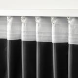 ROSENMANDEL Block-out curtains, 1 pair, grey/with heading tape, 135x300 cm