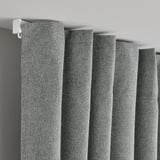 ROSENMANDEL Block-out curtains, 1 pair, grey/with heading tape, 135x300 cm