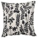 ROTVECKLARE cushion, white/anthracite, square, floral silhouette design, cotton.