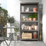 RUNMARÖ Shelving unit, dark grey indoor /outdoor, 90x40x182 cm