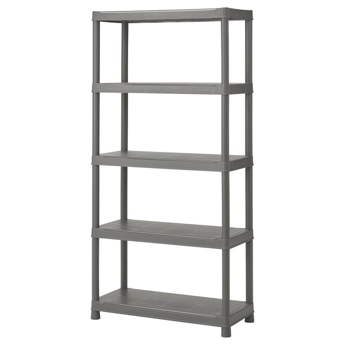 RUNMARÖ shelving unit, dark grey indoor /outdoor, 90x40x182 cm IKEA