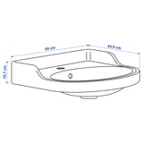 RUTSJÖN Semi-recessed wash-basin w watr trp, white, 50x44 cm