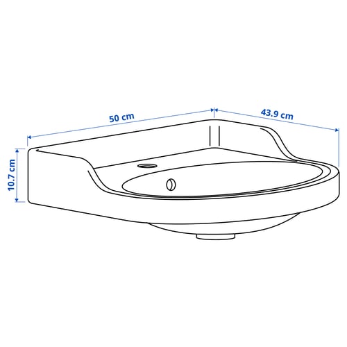 Illustration with measurements for the product: RUTSJÖN.