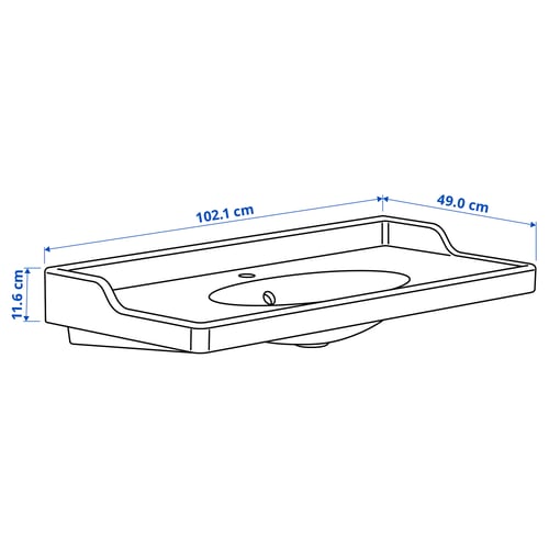 Illustration with measurements for the product: RUTSJÖN.