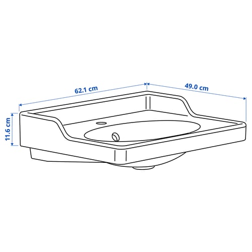 Illustration with measurements for the product: RUTSJÖN.