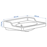 RUTSJÖN Wash-basin with water trap, white, 62x49 cm