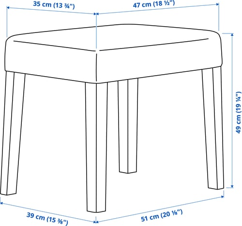 Illustration with measurements for the product: SAKARIAS.