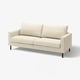SALTSJÖBADEN beige sofa, floral pattern, comfy cushions, dark wood legs, modern design.
