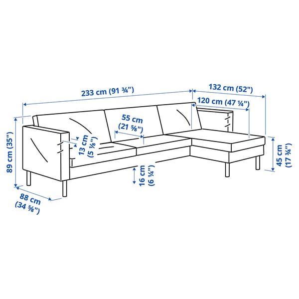 Illustration with measurements for the product: SALTSJÖBADEN.