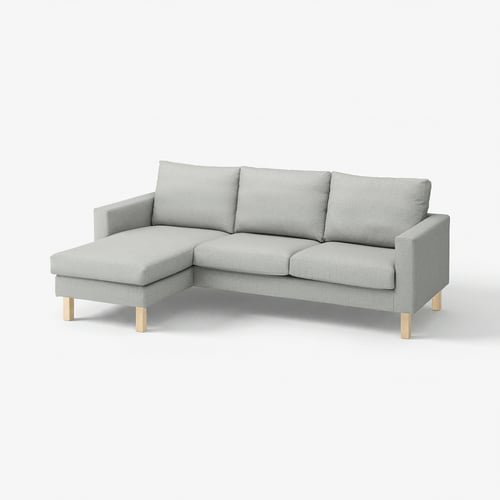 SALTSJÖBADEN Cover f 3-seat sofa w chaise longue, Tonerud grey
