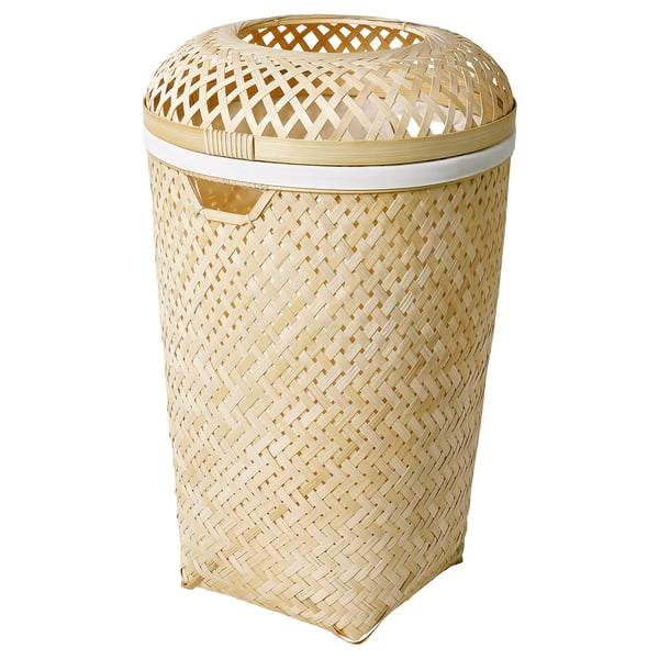 SALUDING Laundry basket, handmade bamboo, 50 l