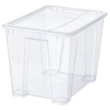 SAMLA Box with lid, transparent, 39x28x28 cm/22 l