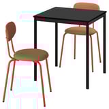 SANDSBERG / ÖSTANÖ Table and 2 chairs, black black/Remmarn red-brown, 67 cm