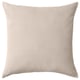 Lush SANELA cushion, soft beige cotton velvet, square shape, hidden zip, luxurious feel.