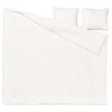 SCHERSMIN Duvet cover and 2 pillowcases, white, 240x220/50x60 cm