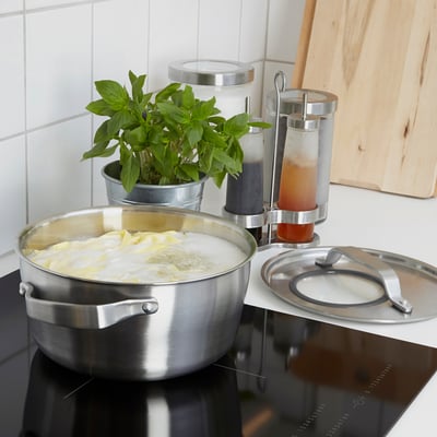 Plant pots on stove.