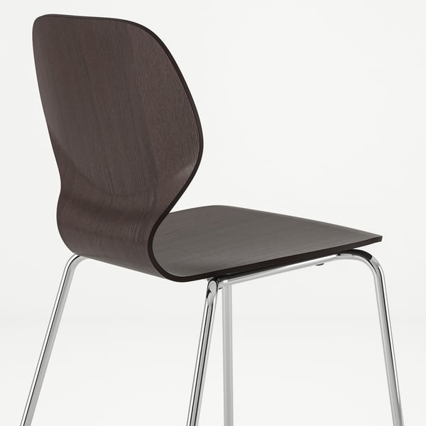 SIGTRYGG Chair, dark brown/Sefast chrome-plated