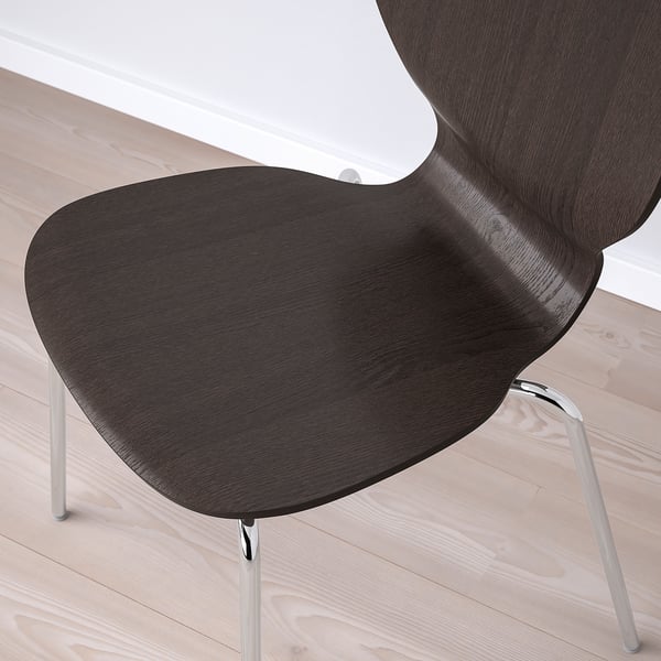 SIGTRYGG Chair, dark brown/Sefast chrome-plated