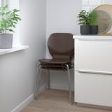 SIGTRYGG Chair, dark brown/Sefast chrome-plated